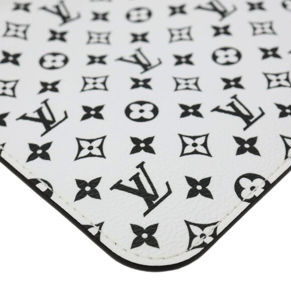 LOUIS VUITTON Neverfull MM Pochette Monogram Canvas Wristlet White - Picture 7 of 12